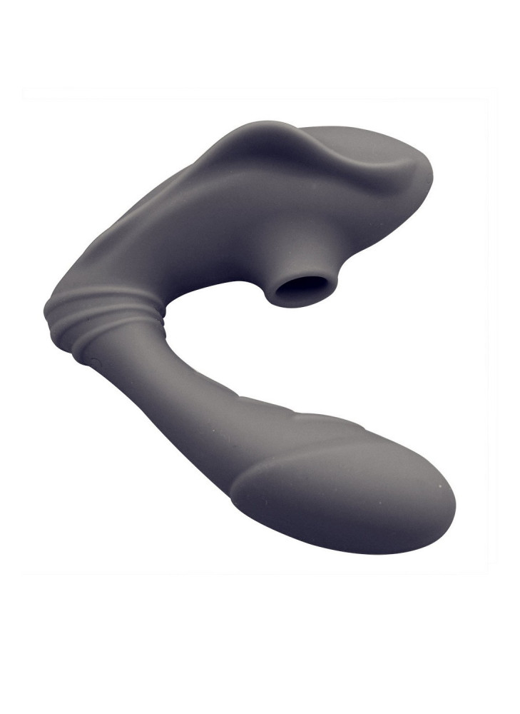 2 EN 1 Vibromasseur et stimulateur clitoridien USB noir - BOZ-042